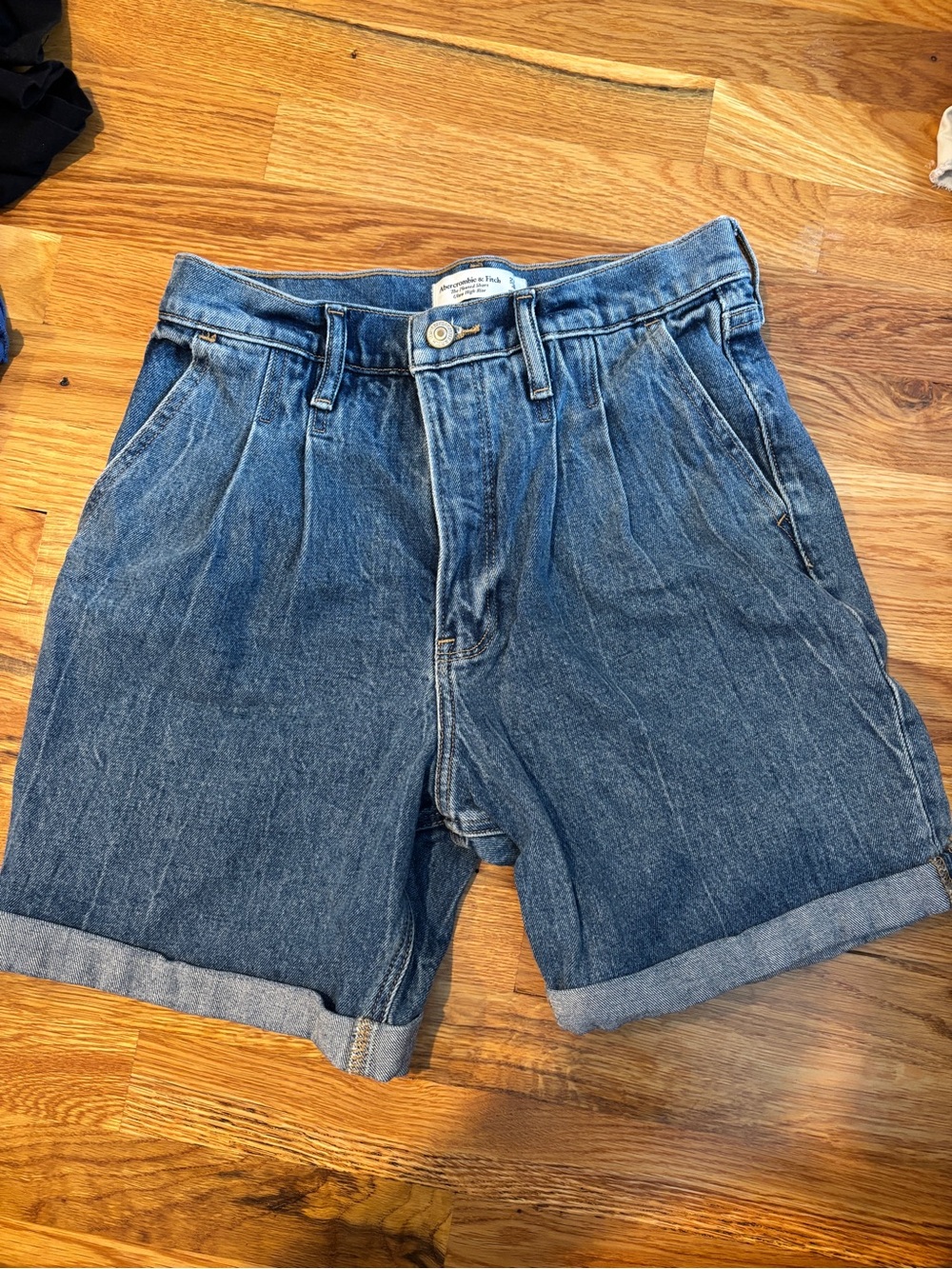 Abercrombie & Fitch Blue Denim Long Jean Shorts